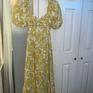 Free the Roses Yellow Floral Maxi Dress